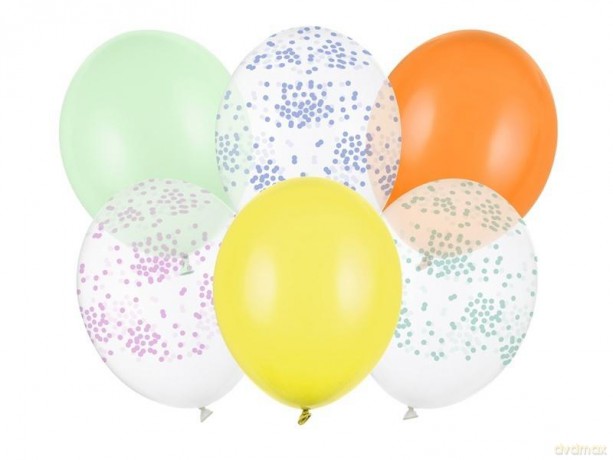 Balony Konfetti 30cm 6szt