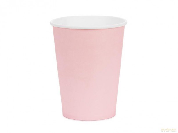 Kubeczki papierowe jasny różowy 250ml 6szt