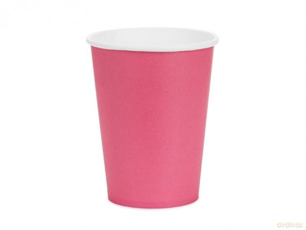 Kubeczki papierowe różowy 250ml 6szt