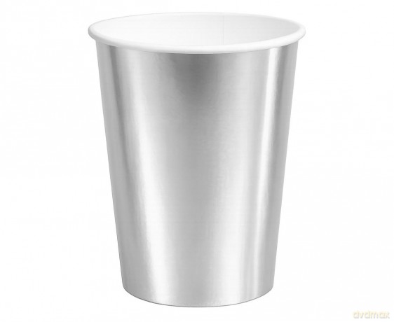 Kubeczki papierowe srebrne 250ml 6szt