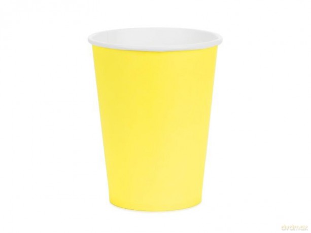 Kubeczki papierowe żółty 250ml 6szt