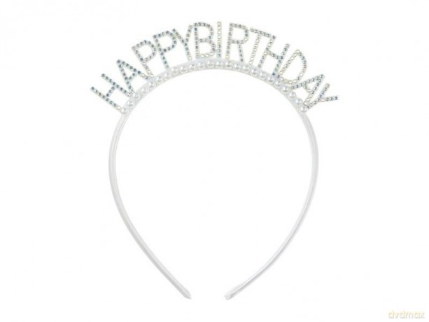 Opaska Happy Birthday 14x15,5 cm srebrna