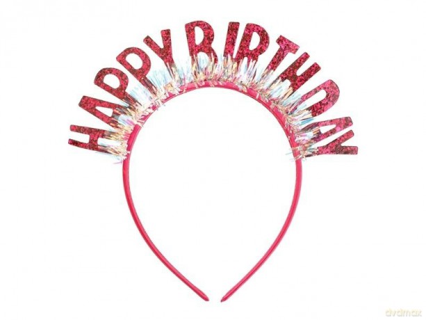 Opaska Happy Birthday 18x18cm różowa
