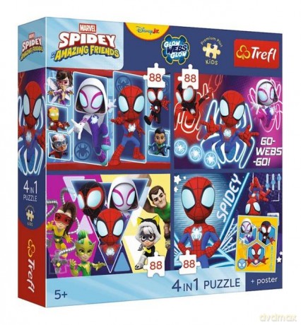 TREFL 4w1 Spidey + plakat [PUZZLE]