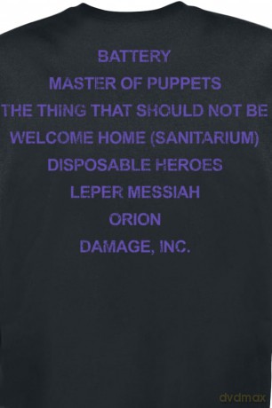 Metallica: Master Of Puppets Tracks (Black) (Large)