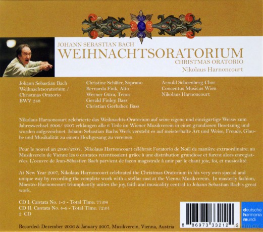 Nikolaus Harnoncourt: Bach: Weihnachtsoratorium [2CD]