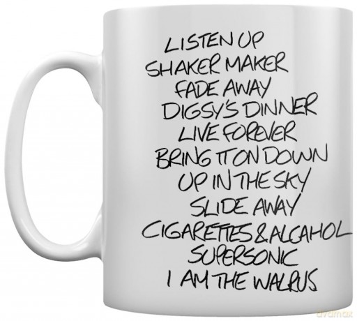 Oasis: Oasis (Set List) White Pod Kubek
