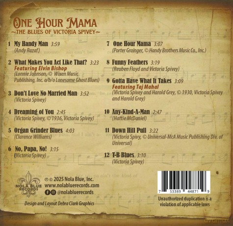 Maria Muldaur: One Hour Mama: The Blues Of Victoria Spivey [CD]