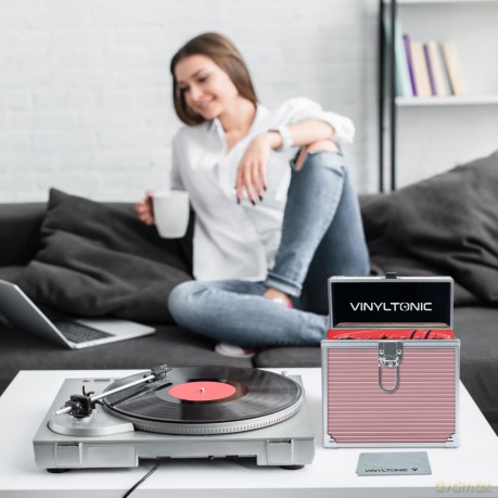 Vinyltonic: Vinyl Tonic 7 Inch Storage Case With Cloth Rose Gold