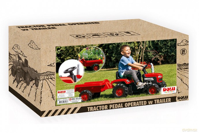 DOLU traktor na pedały z przyczepą czerwony 8153