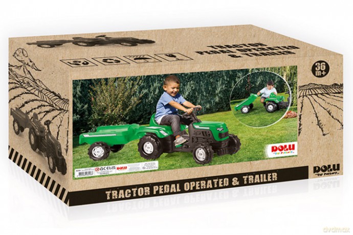 DOLU traktor na pedały z przyczepą zielony 8246