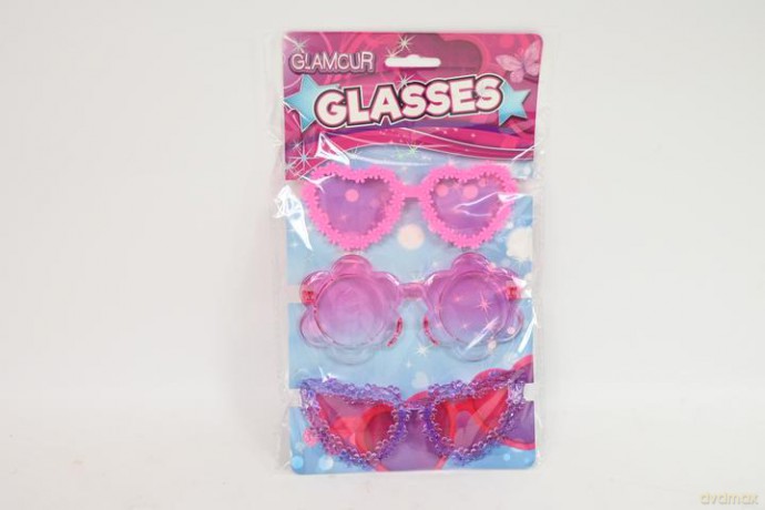 Okulary różowe 3szt glamour 641294 71309