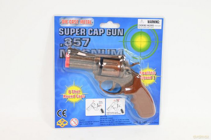 Pistolet metalowy na spłonkę blister 88373 83730