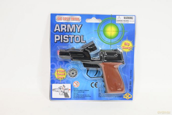 Pistolet metalowy na spłonkę blister 88376 83761
