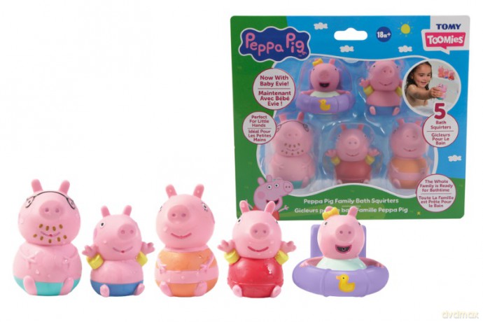 TOMY świnka Peppa psikawki do kąpieli 5-pak E73923