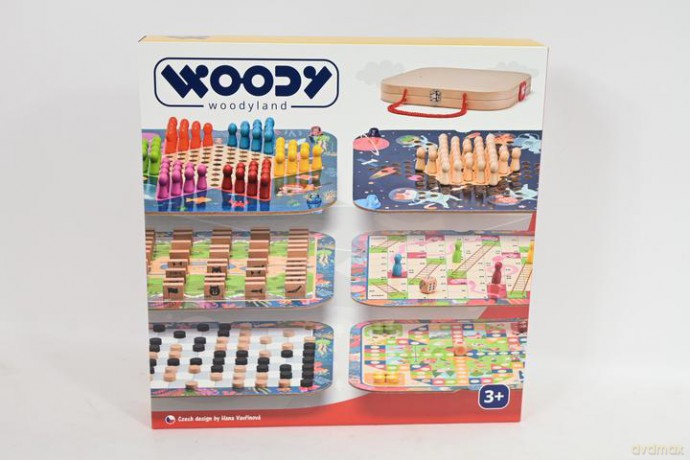 WOODYLAND Kuferek z zestawem gier 92144 21447