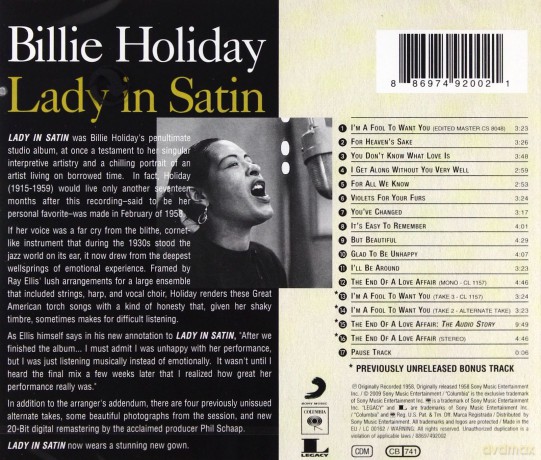 Billie Holiday: Lady In Satin [CD]