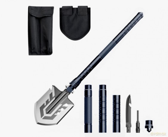 Saperka Wozinsky WSS-211 survival bushcraft wielofunkcyjna nóż zbijak krzesiwo gwizdek harpun 21 w 1 - szara