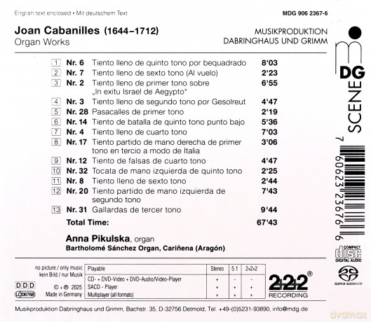 Anna Pikulska-Joan Cabanilles Works For Organ: Anna Pikulska-Joan Cabanilles Works for Organ [CD]