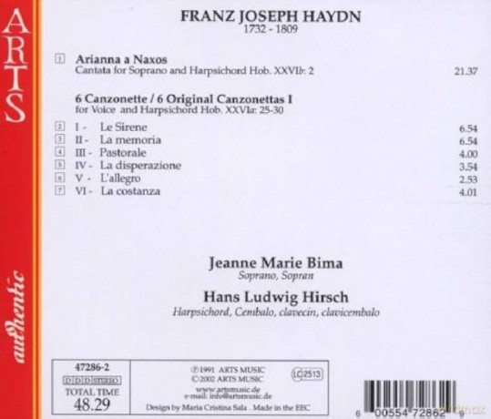 Bima Hirsch-Haydn Arianna A Naxo: Bima Hirsch-Haydn Arianna A Naxo [CD]
