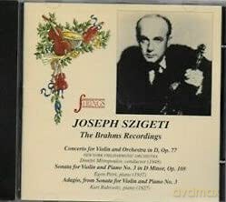 Szigeti Joseph: Brahms: Violin Recital [CD]