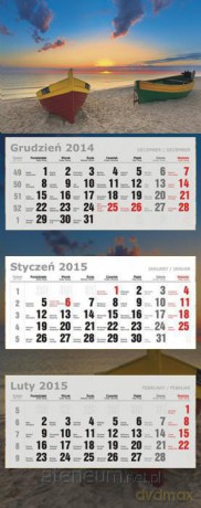 Kalendarz 2015 KTD Trójdzielny Duży [KALENDARZ]