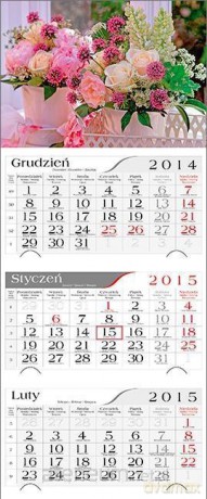 Kalendarz 2015 Trójdzielny Bukiet kwiatów GM712 [KALENDARZ]