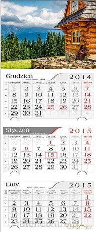 Kalendarz 2015 Trójdzielny Góralska chata GM715 [KALENDARZ]
