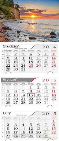 Kalendarz 2015 Trójdzielny Zachód nad Bałtykiem [KALENDARZ]