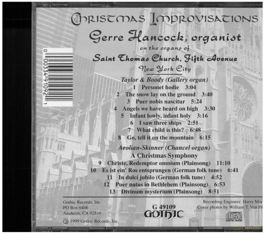 Hancock Gerre: Christmas Improvisations [CD]