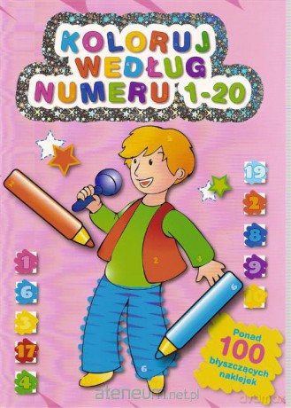Koloruj wg numeru - różowa od 1 do 20 [KSIĄŻKA]