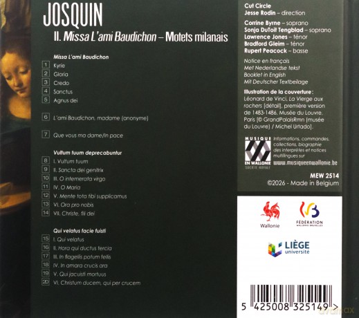 Cut Circle; Jesse Rodin-Josquin: Missa LAmi Baudichon - Motets Milanais: Cut Circle; Jesse Rodin-Josquin: Missa Lami Baudichon - Motets milanais [CD]
