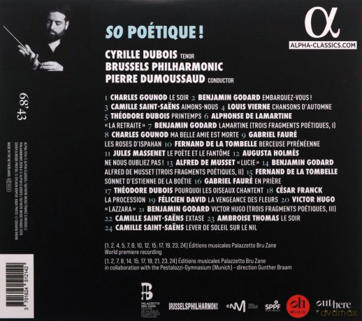 Cyrille Dubois; Pierre Dumoussaud; Brussels Philharmonic-So Poétique!: Cyrille Dubois; Pierre Dumoussaud; Brussels Philharmonic-So Poétique! [CD]