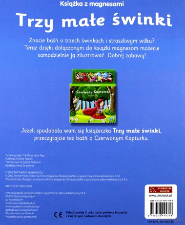 Książka z magnesami - Trzy małe świnki [KSIĄŻKA]