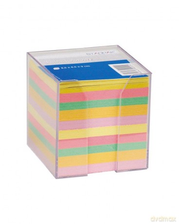 Kubik plastikowy duży kolorowe karteczki 85x85mm