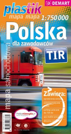 Mapa sam. POLSKA TIR 1:750 000 Plastik
