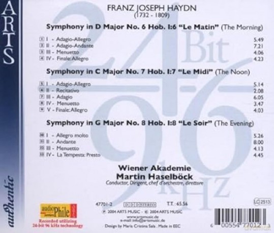 Haydn-Sym Nos 6 8 Le Matin: Haydn-Sym Nos 6 8 Le Matin [CD]