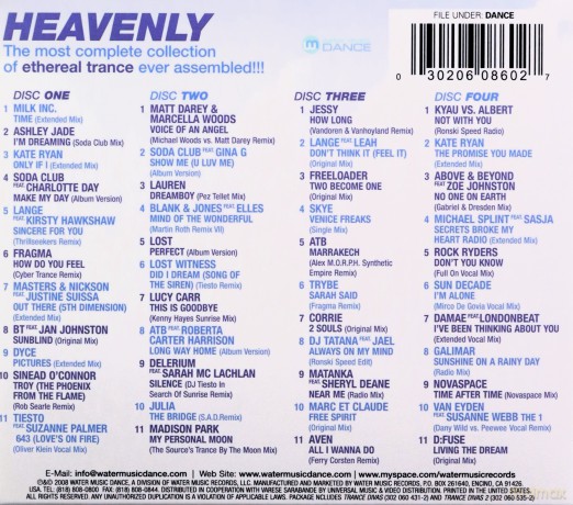 HEAVENLY: ETHEREAL TRANCE-Tiesto,ATB,Delerium,Sarah McLachlan,Milk Inc [4CD]