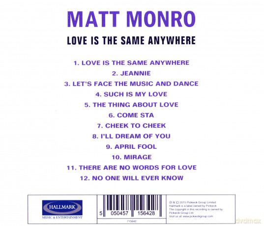 Matt Monro: Love Is The Same Anywhere [CD]