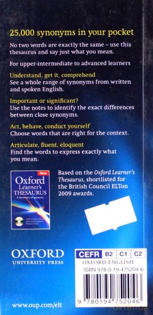 Oxford Learner's Pocket Thesaurus [KSIĄŻKA]