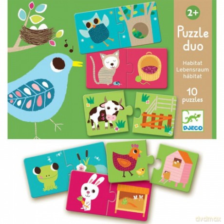 Puzzle pary - Zwierzęta i ich domy [PUZZLE]