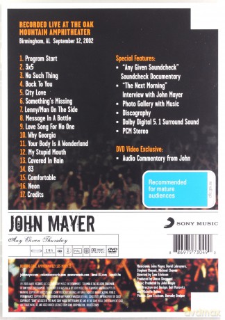John Mayer: Any Given Thursday (Visual Milestones) [DVD]