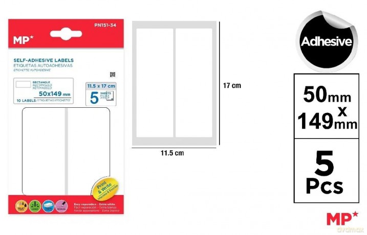 Etykiety samoprzylepne 50x149mm 5ark