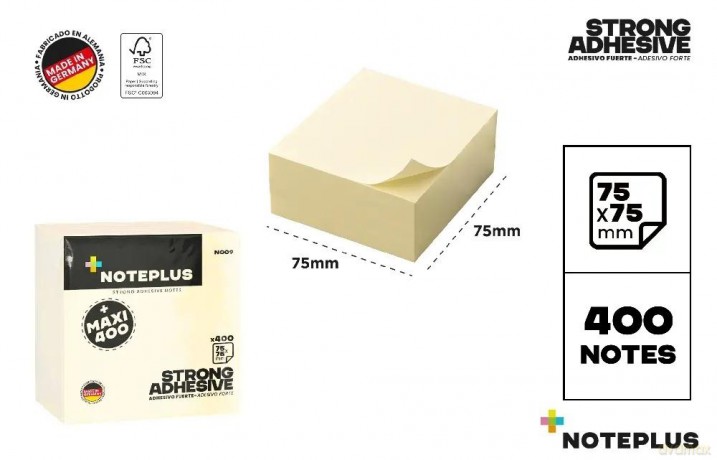 Karteczki samoprzylepne 75x75mm 400K żółte