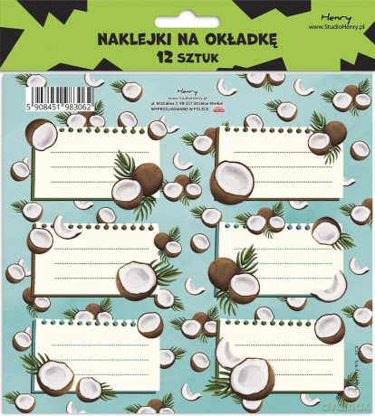 Naklejki na okładkę - Kokos (12szt)
