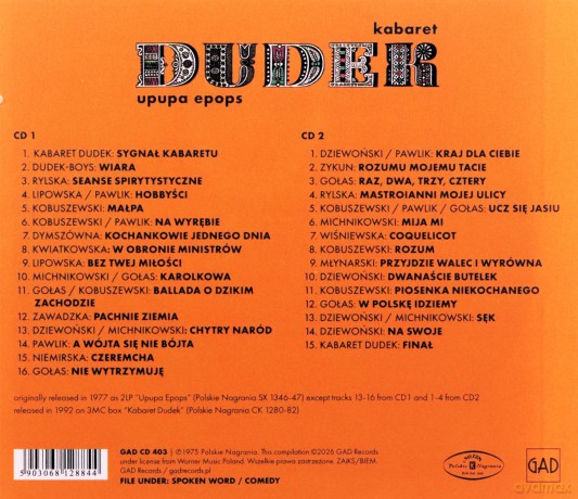 Kabaret Dudek: Upupa Epops [CD]