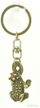 Brelok metalowy Żaba Szczęścia z Kryształem 6 cm