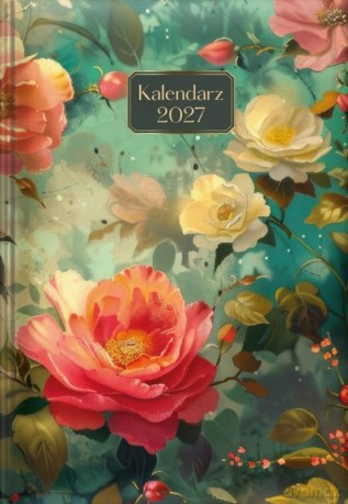 Kalendarz dzienny 2027 A5 kwiaty retro [KALENDARZ]