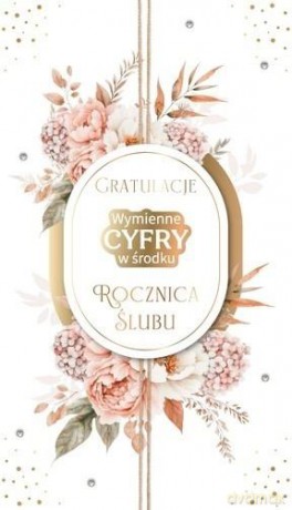 Karnet Rocznica Ślubu wymienne cyfry