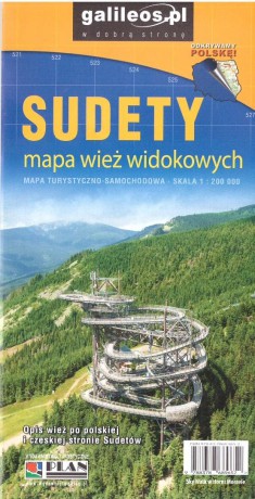 Sudety mapa wież widokowych 1:200 000